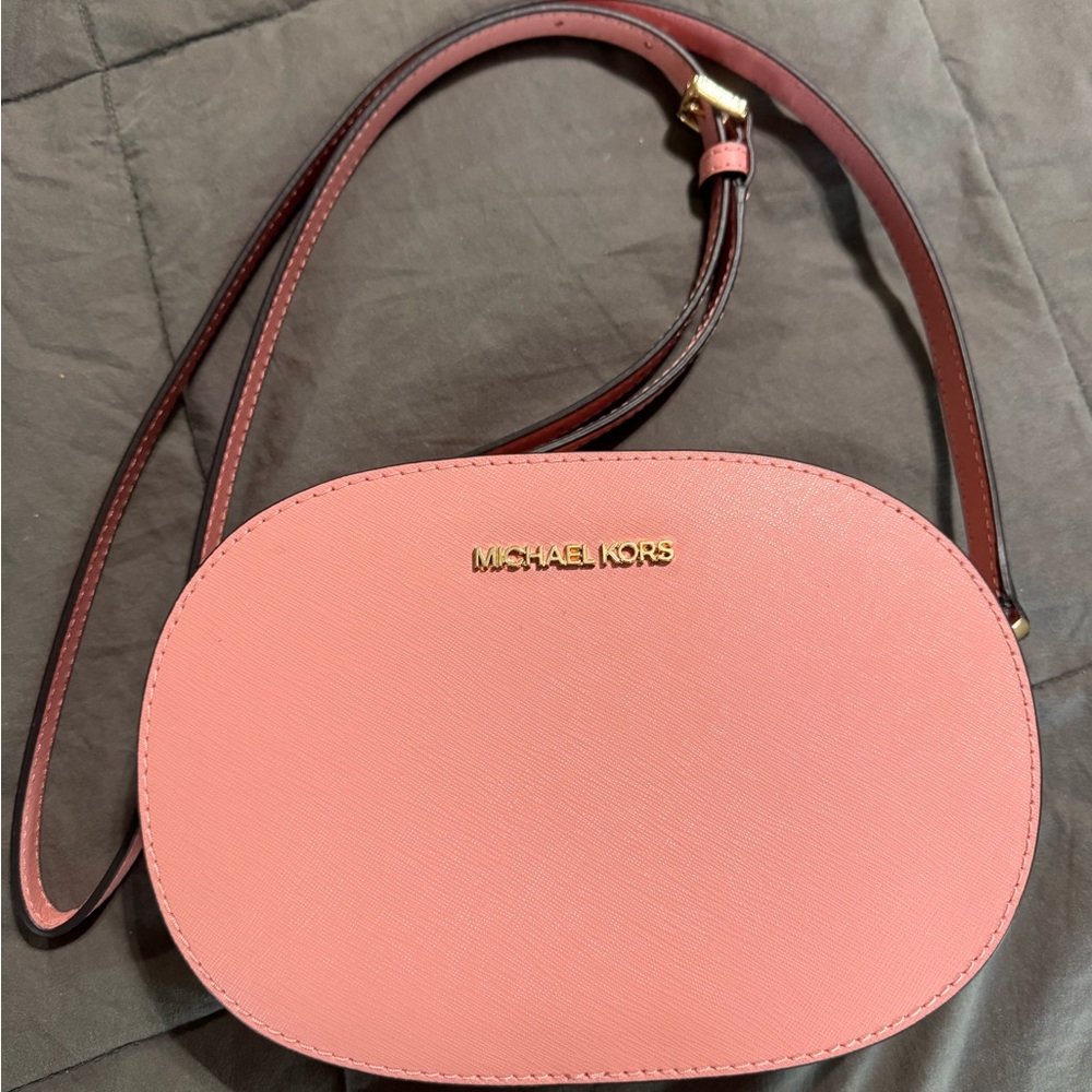 MICHAEL KORS Jet Set Travel Medium Saffiano Leather Crossbody Bag Primrose NWT